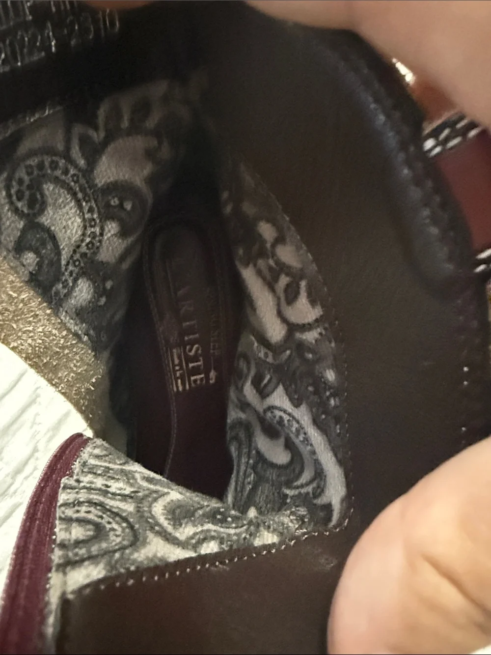 Women’s L’Artiste Galop Embossed Ankle Booties in Burgundy - Size 38 (7 1/2)